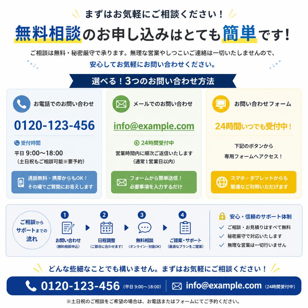 今すぐ無料相談を！