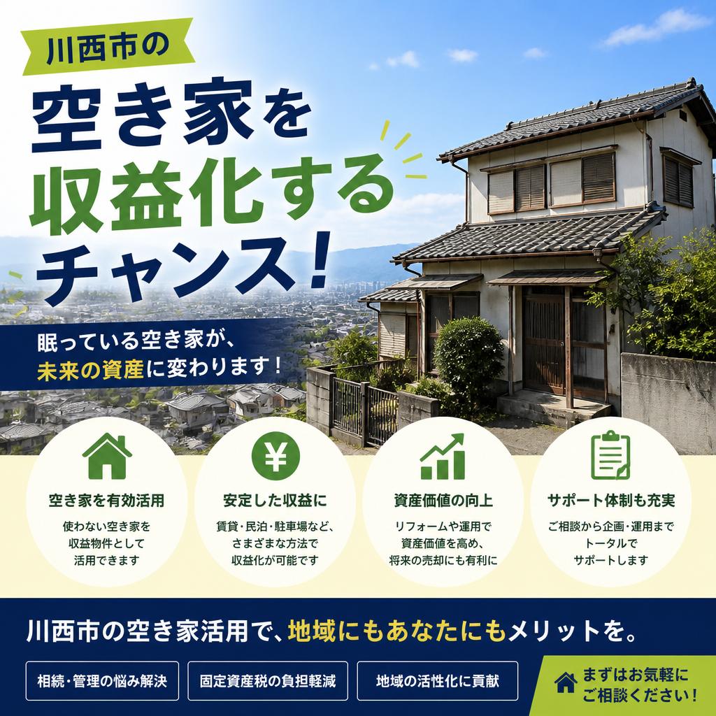川西市の空き家を収益化するチャンス！