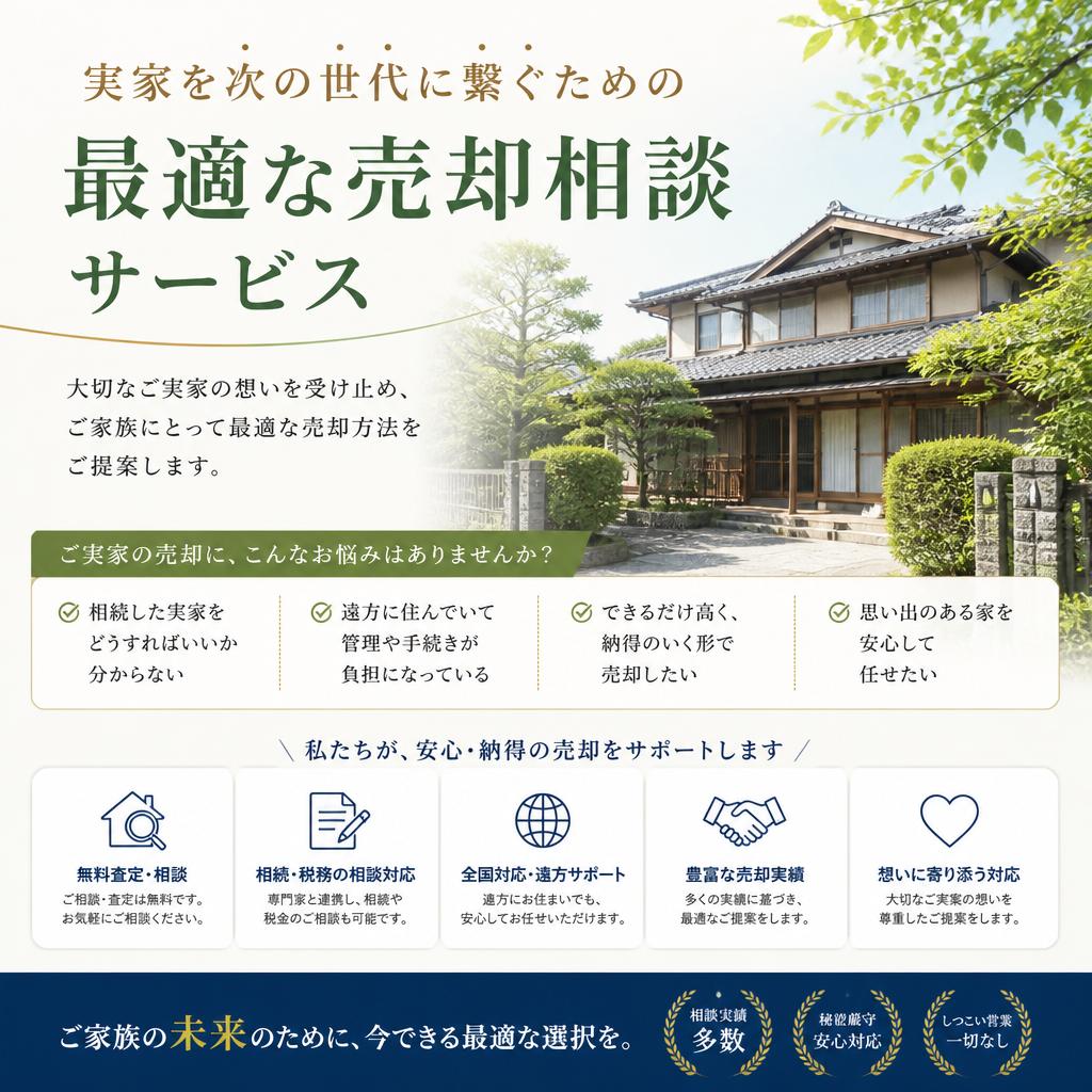 実家を次の世代に繋ぐための最適な売却相談サービス