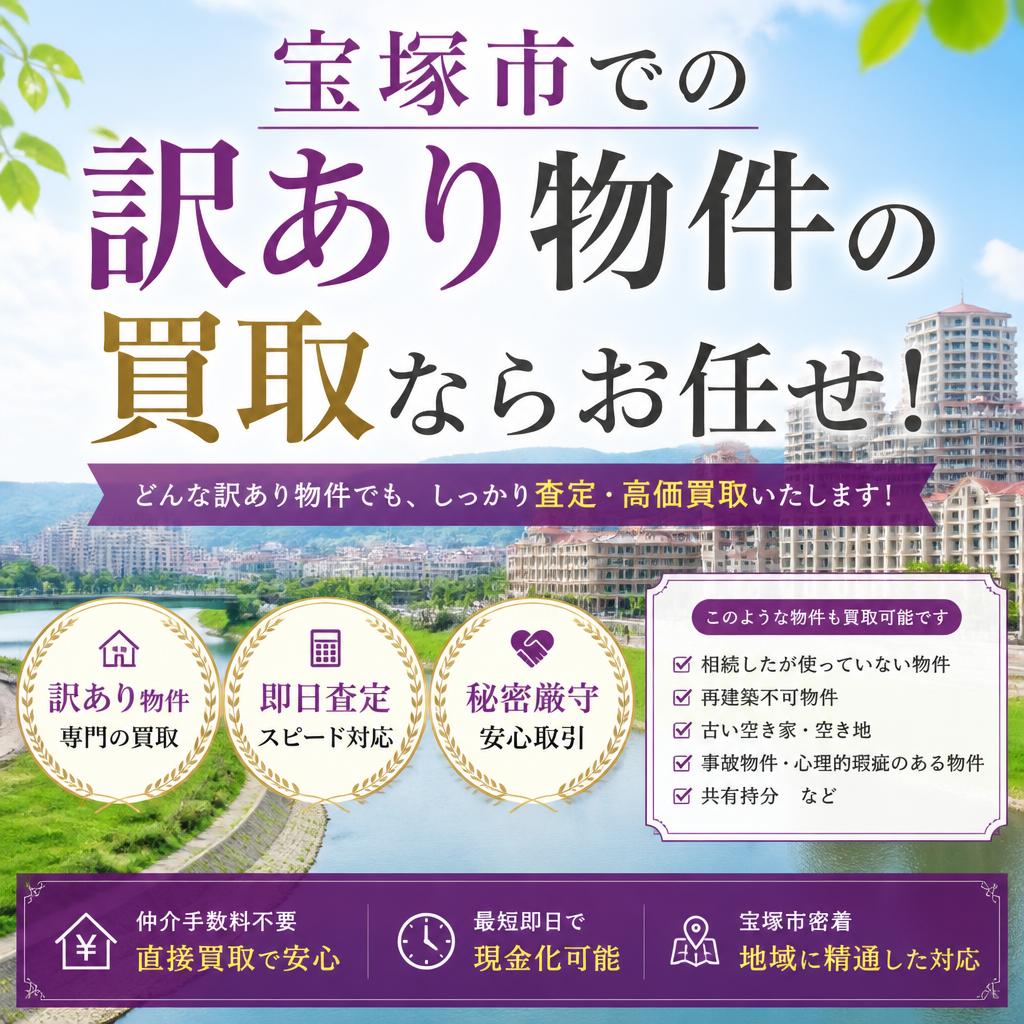 宝塚市での訳あり物件の買取ならお任せ！