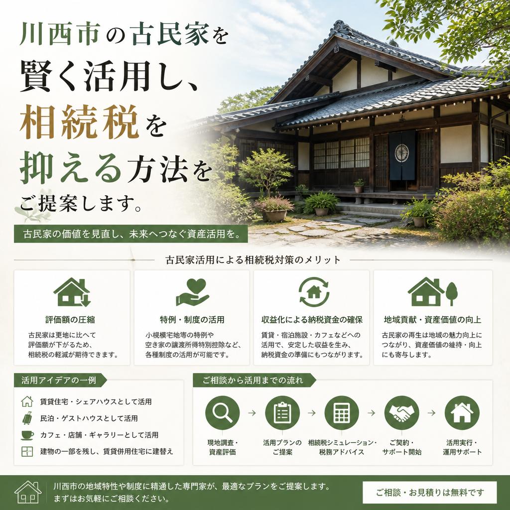 川西市の古民家を賢く活用し、相続税を抑える方法をご提案します。