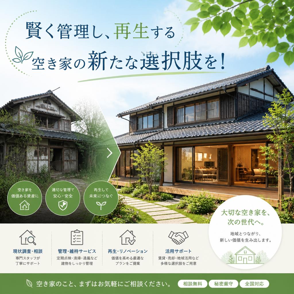 賢く管理し、再生する空き家の新たな選択肢を!