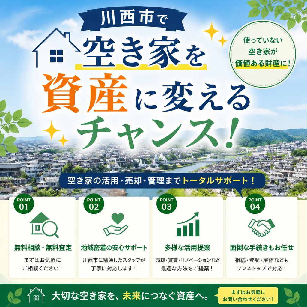 川西市で空き家を資産に変えるチャンス！
