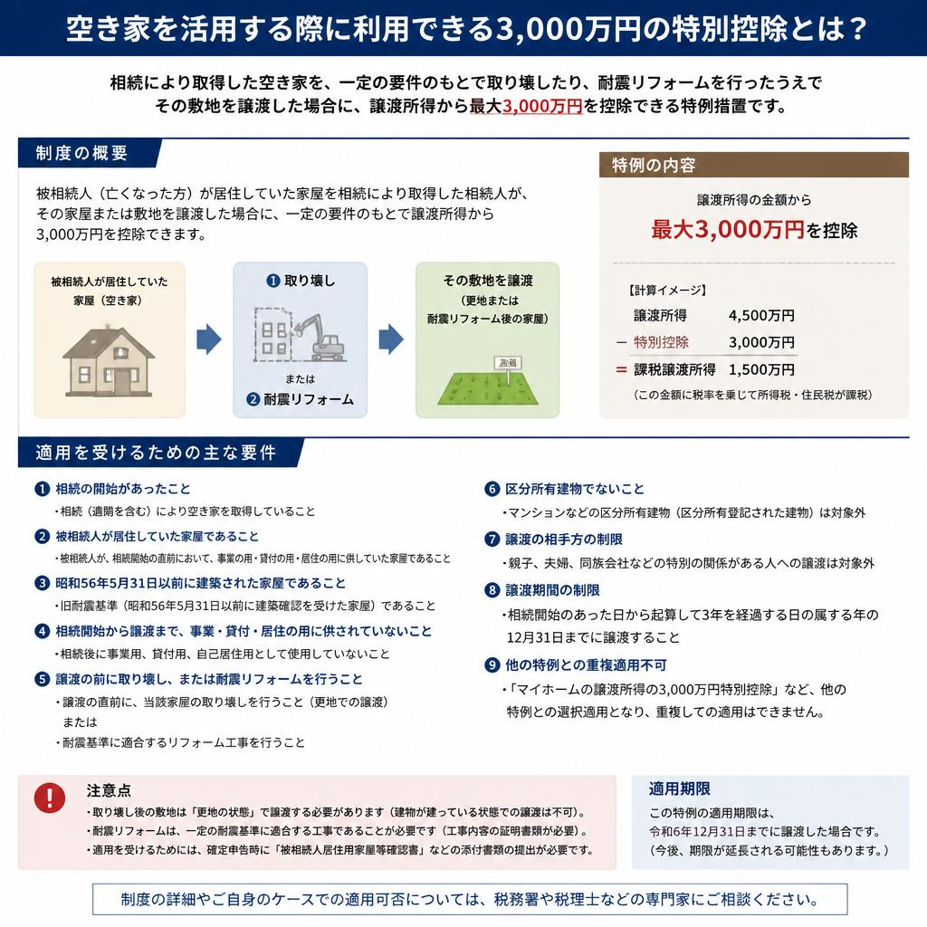 3,000万円の特別控除とは？