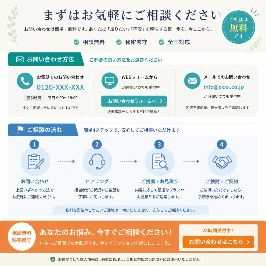 今すぐ無料相談を！