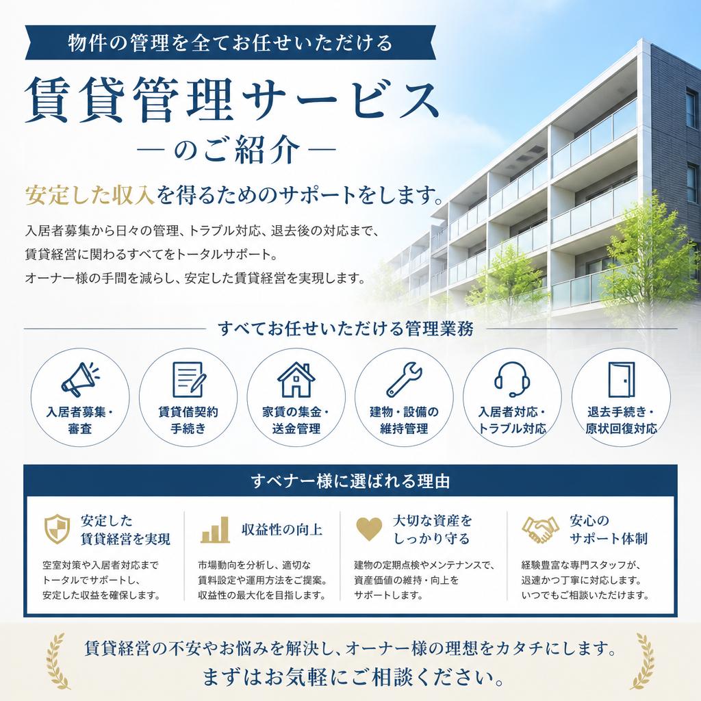 賃貸管理のプロにお任せ
