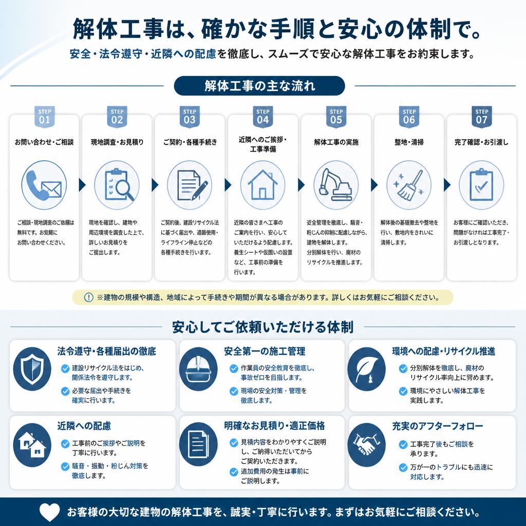 解体の流れと手続き