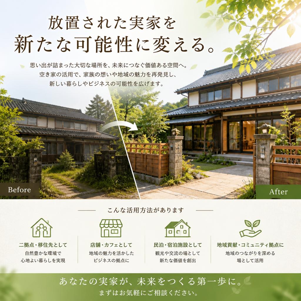 放置された実家を新たな可能性に変える。