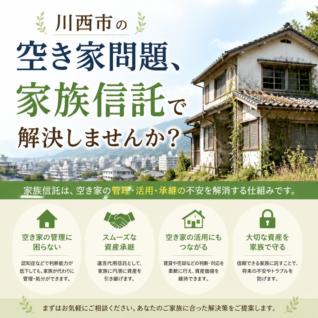 川西市の空き家問題、家族信託で解決しませんか？
