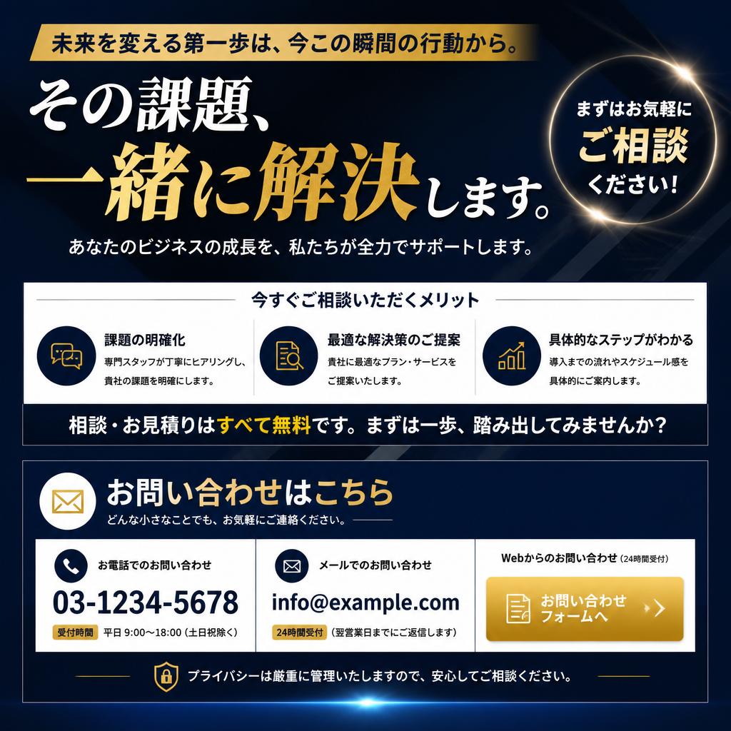 今すぐお問い合わせを！