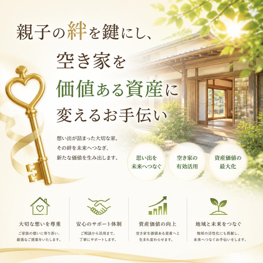 親子の絆を鍵にし、空き家を価値ある資産に変えるお手伝い