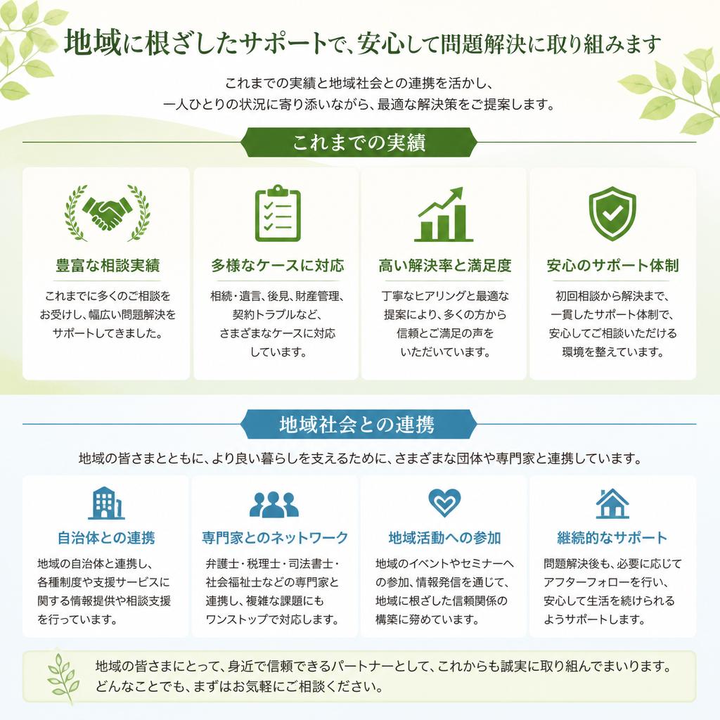 実績と地域とのつながり