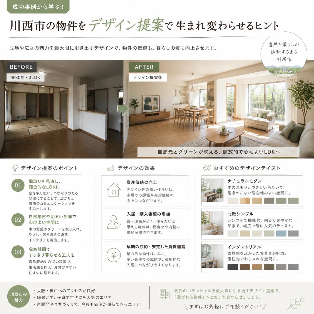 成功事例から学ぶ！川西市の物件をデザイン提案で生まれ変わらせるヒント