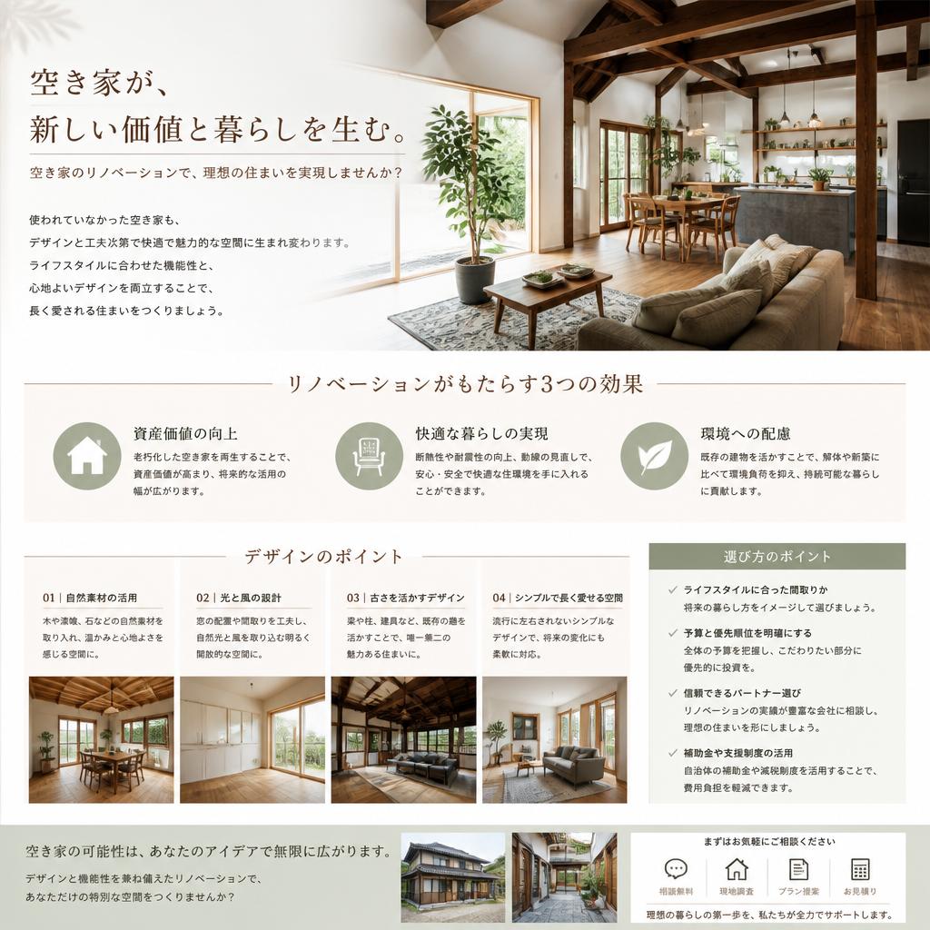 空き家を魅力的にするデザイン提案